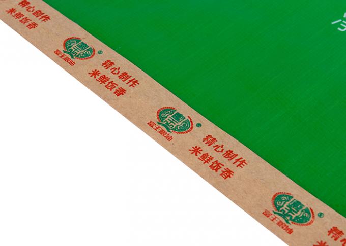 Bolsos de empaquetado tejidos PP de impresión dobles del arroz con el hilo de coser de la ventana clara